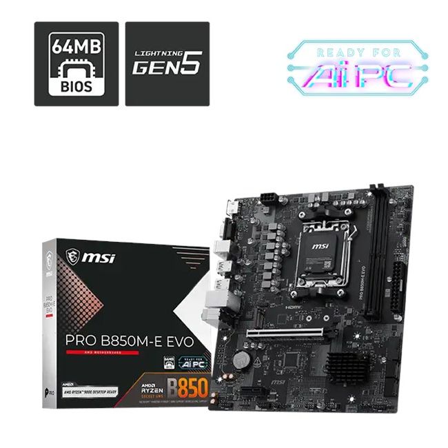 MSI PRO B850M-E EVO AM5 Ryzen D5 HDMI