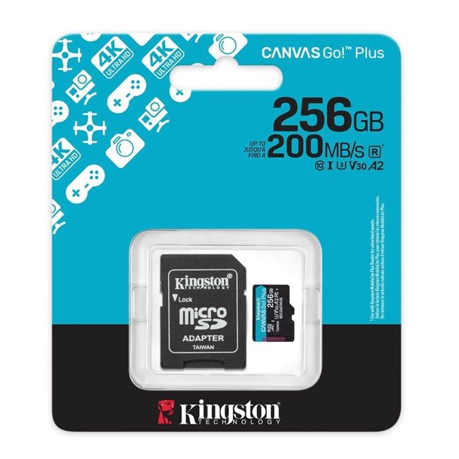 Kingston 256GB mSDXC CanvasGo+ 200MB SDCG4/256GB