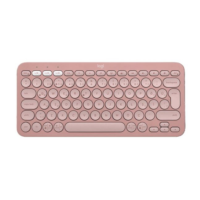 Logitech K380s Çakıl Tuşlu Bluetooth Klavye Pembe