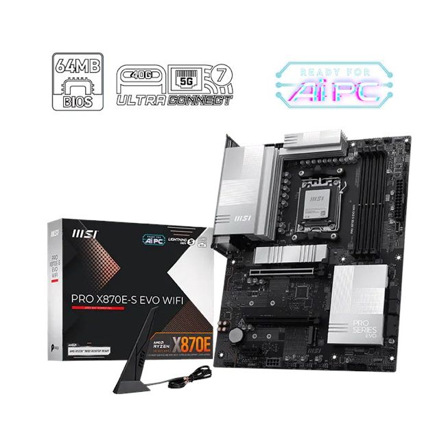 MSI PRO X870E-S EVO WIFI AM5 Ryzen D5 Hdmi Type-C