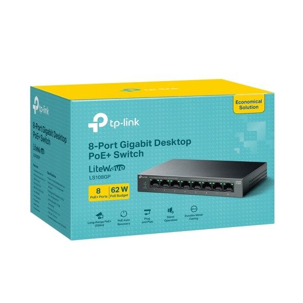 Tp-Link Gigabit 8Port PoE 62W(LS108GP)