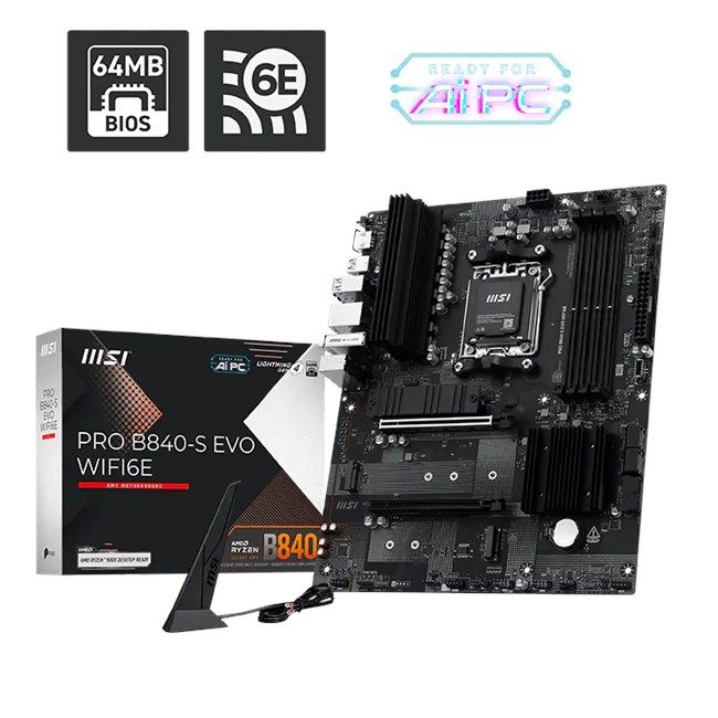 MSI PRO B840-S EVO WIFI6E AM5 D5 Hdmi Type-C
