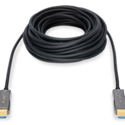Digitus HDMI Fiber Kablo Altın Uçlu Siyah (30m) 4K